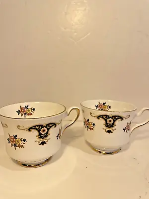 Buy Vintage Retro Royal Stafford  Balmoral  Pattern Tea Cups Duo  Pair Cottagecore • 11£