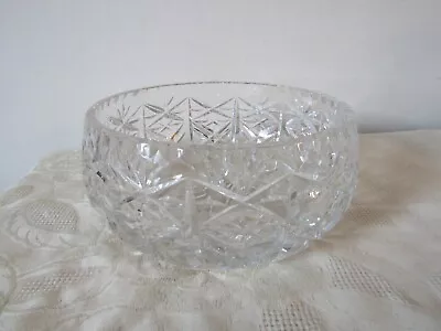 Buy Vintage Retro Lead Crystal Cut Glass Fruit Bowl Serving Dish 18cm Diameter • 14.99£