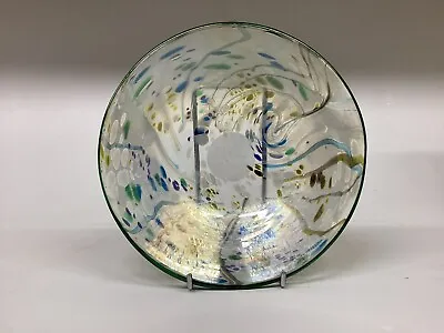 Buy Isle Of Wight Glass Kyoto Pine Shallow Bowl Iridescent Glass Bowl 1982-1985 • 50£