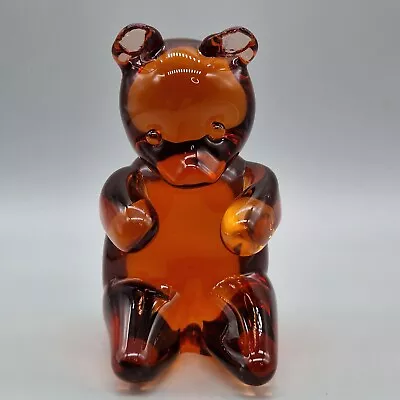 Buy Vintage Wedgwood Glass Teddy Bear Decorative Art Glass Amber / Brown • 9.99£