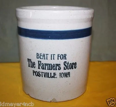 Buy Old The Farmers Store Western Stoneware Advertising Beater Jar Postville, Iowa  • 241.27£