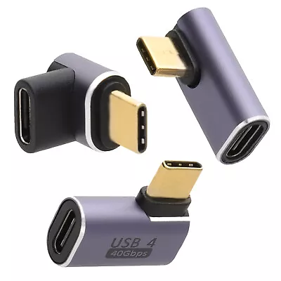 Buy USB4-40 Right Angle Adapters 90/270 40Gbps USB-C Male To Female Ends Purple • 4.09£
