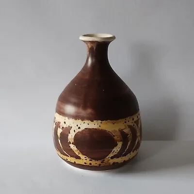 Buy Aviemore Studio Pottery Brown Abstract Bottleneck Vase  • 12£