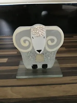 Buy Fused Glass Ornament Lamb Clear - Nobilé Glassware - Pawtowska Sheep Ram • 24.99£