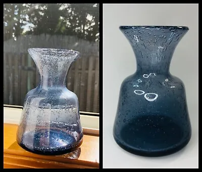 Buy Early Erik Hoglund Kosta Boda Gray-Blue Bubble Vase Signed H938/140 1950s MCM • 123.24£