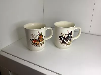 Buy VINTAGE POOLE POTTERY ENGLAND. BUTTERFLY MUGS. Mug. Butterflies. Pair. • 8£