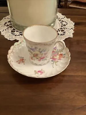 Buy Superb Early Hand Painted Saxe Dresden Fluted Cabinet Cup And Saucer Full Mark  • 35£