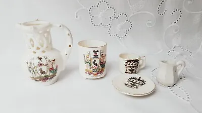 Buy W H GOSS Gemma Crested Mini Ware Jug Cup Ornament Liverpool Southport 5 Pieces • 15£