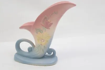Buy VTG Hull Art Pottery USA 19-8 1/2 'Magnolia' Cornucopia Vase Pink, Blue, Yellow • 18.73£