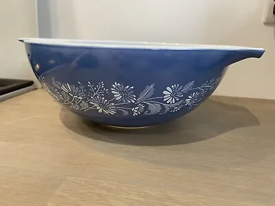 Buy Vintage Pyrex #444 Blue Colonial Mist Mixing Bowl With Handles 4 L • 44.99£
