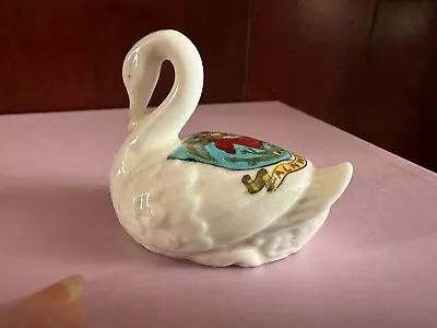 Buy Arcadian Crested China Swan Swimming 65mm Alnwick • 11£