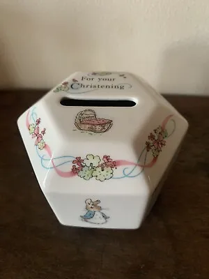 Buy Vintage Beatrix Potter Peter Rabbit Wedgewood Ceramic Money Box Christening Gift • 3.99£