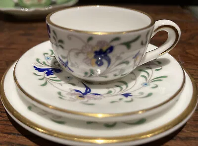 Buy Miniature Coalport Tea Cup, Saucer And Plate. Blue Pageant Design. • 2.99£