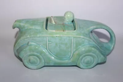 Buy Art Deco Sadler Pottery Mottled Blue /green Racing Car Teapot - Lid Damaged • 4.99£