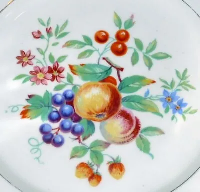 Buy 3 M&R Bone China Square Luncheon Plates 1950's Fruits Floral Filigree • 11.37£