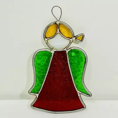 Buy Stained Glass Little Girl Angel Sun Catcher Suncatcher 7 Inches Tall Vintage • 9.45£