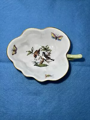 Buy Herend Porcelain Rothschild Birds Trinket Tray Leaf Bowl Dish 680/RO Vintage • 50.91£