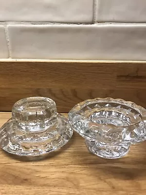 Buy Vintage Crystal Cut Glass Candle Holders Bolsius France • 7.50£