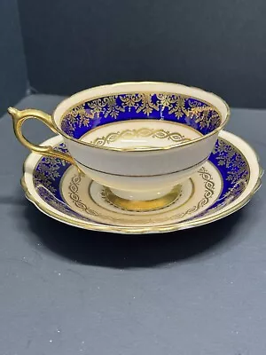 Buy Vintage Paragon England Fine Bone China Teacup & Saucer Cobalt Blue Gold A 504 • 76.71£