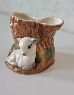 Buy Vintage Hornsea Fauna Royal Curley The Lamb Against Tree Stump Posy Vase • 6£