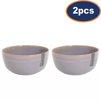 Buy 2Pcs Stoneware Serving Bowl Round Glaze Cereal Soup Salad Ramen Rice Noodle • 9.95£
