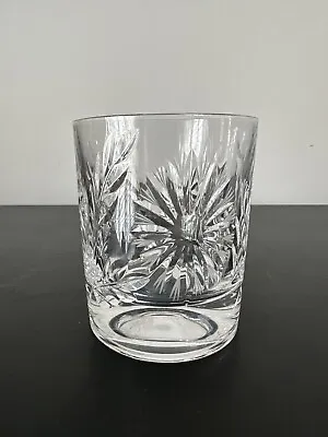 Buy Vintage Whisky Glass Tumbler Cut Crystal Flower Leaf Etched Clear • 10£