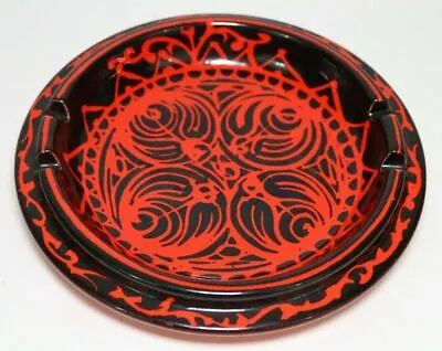 Buy Vintage Mid Century Modern Red Black Fish Ashtray Raymor Label Italy  • 60.72£
