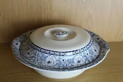 Buy Antique Art Deco Rosary Falcona Ware Blue And White Ironstone Lidded Tureen (B) • 14.99£