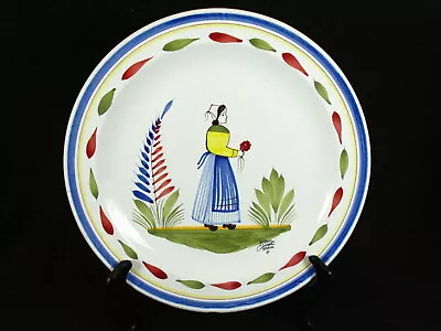 Buy Quimper  Dinner Plate Keraluc Woman In Center Mint Signed 11 3/8  • 75.89£