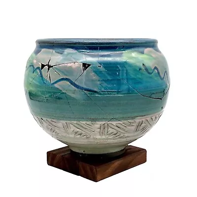 Buy Coming Soon! Kintsugi Planter Bowl Vase Studio Pottery Gold Crack Growth Gift • 286.23£