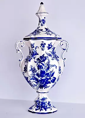 Buy Delft Blue & White Ginger Jar Lidded Vase Double Handle 15.7 Inches • 130£