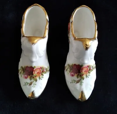 Buy Royal Albert Old Country Roses Two Vintage Bone China Shoes • 5.50£