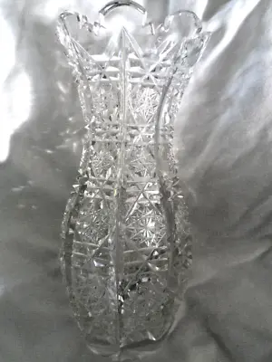 Buy Lead Crystal Hobnail Cut Glass Vase 22cms High • 12.99£