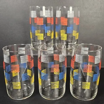 Buy Retro Rainbow Tumbler Glasses X5 Fiesta Ware Style Beaker Glassware Party • 19.95£