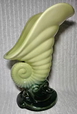 Buy HULL Seashell Planter Vase Beach 102 USA 9  Green Mid Century Pottery Vintage • 28.45£