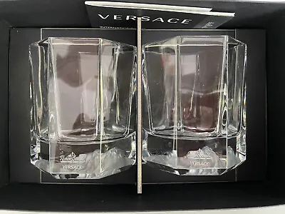 Buy VERSACE Medusa Lumiere Clear WHISKEY GLASS Set Of 2  New In Box Whisky Rosenthal • 140.56£