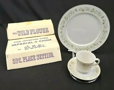 Buy Imperial China W Dalton 745 Wild Flower 3 Piece Place Setting With Box • 21.18£