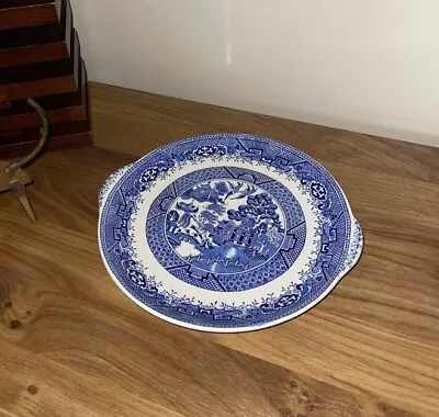 Buy Vintage Anchor Staffordshire 'Old Willow' Blue And White Plate • 0.99£