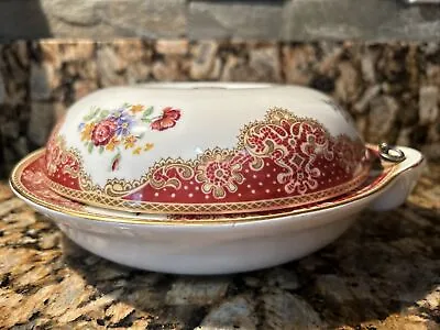 Buy Rare 1930s Paragon Honiton 3 Piece Covered Dish W/ Plug/Cork Rose Red Pattern • 377.44£