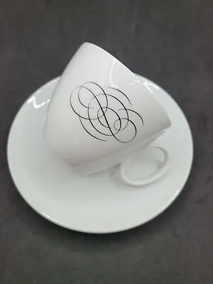 Buy Thomas Germany White Black Script Cup Saucer Set Replacement Dishes Pattern 116 • 9.39£