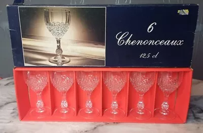 Buy Cristal D'arques Genuine Lead Crystal SIX (6) Longchamp 25 Cl Wine Glasses • 12.99£