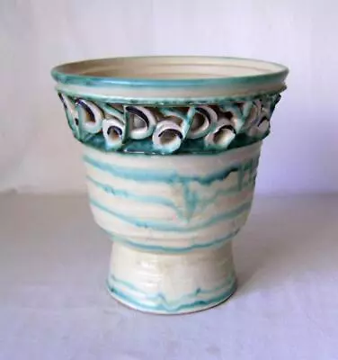 Buy Vintage Faience Pottery Planter / Jardiniere With Openwork Frieze Below Rim • 20£
