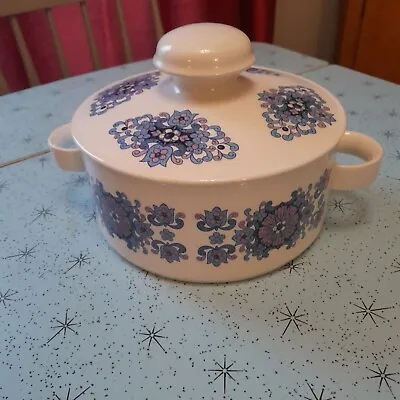 Buy Vintage Midwinter Pottery Tureen Purple Blue Design Great Retro Pattern • 15£