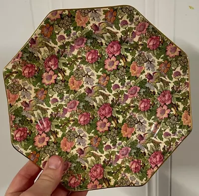 Buy 3 Antique Crown Ducal Ware Octagon Dinner Plates Chintz? A.G.R England Decor • 86.35£