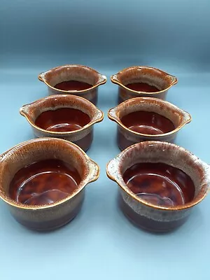 Buy Vintage Retro Kilncraft Bowls Dishes Honeycomb Brown Drip Glaze Soup Cereal ×6 • 35£