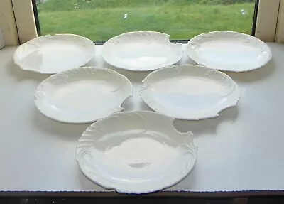 Buy Royal Worcester Antique China 6 X Shell Dessert Plates 22cm C1890s • 25£