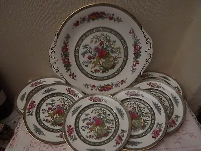 Buy Paragon  Tree Of Kashmir  Cake/Bread & Butter Plate With 6 Teaplates - Porcelain • 22.50£