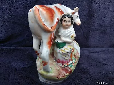 Buy Antique Original C19th Pearlware Pottery Staffordshire Milkmaid Figurine Figure • 36£