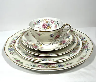 Buy Antique Theodore Haviland Chalfonte Floral 5- Pc Place Setting Limoges France • 47.35£