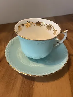 Buy Aynsley Tea Cup And Saucer Gold Trim Blue Made In England Bone China 28 • 20.87£